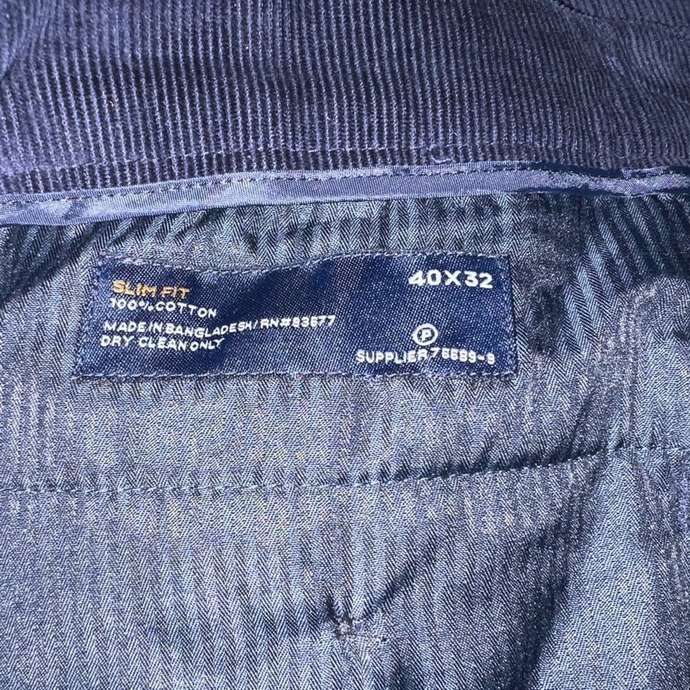 Stafford Slim Fit Flat Front Corduroy Trouser- Size-40x32 - Picture 5 of 6